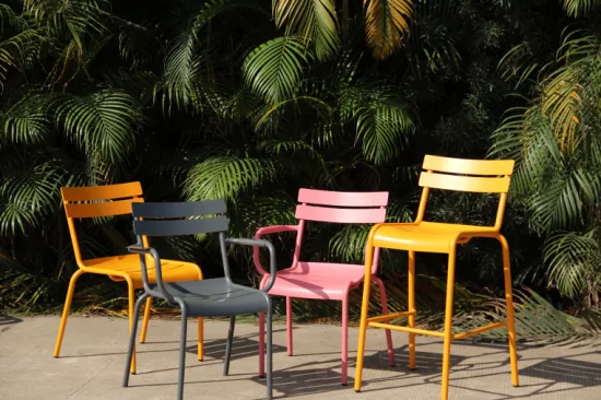 Modern Camping Garden Office Stackable Armless Aluminum Patio Chair Outdoor Furniture