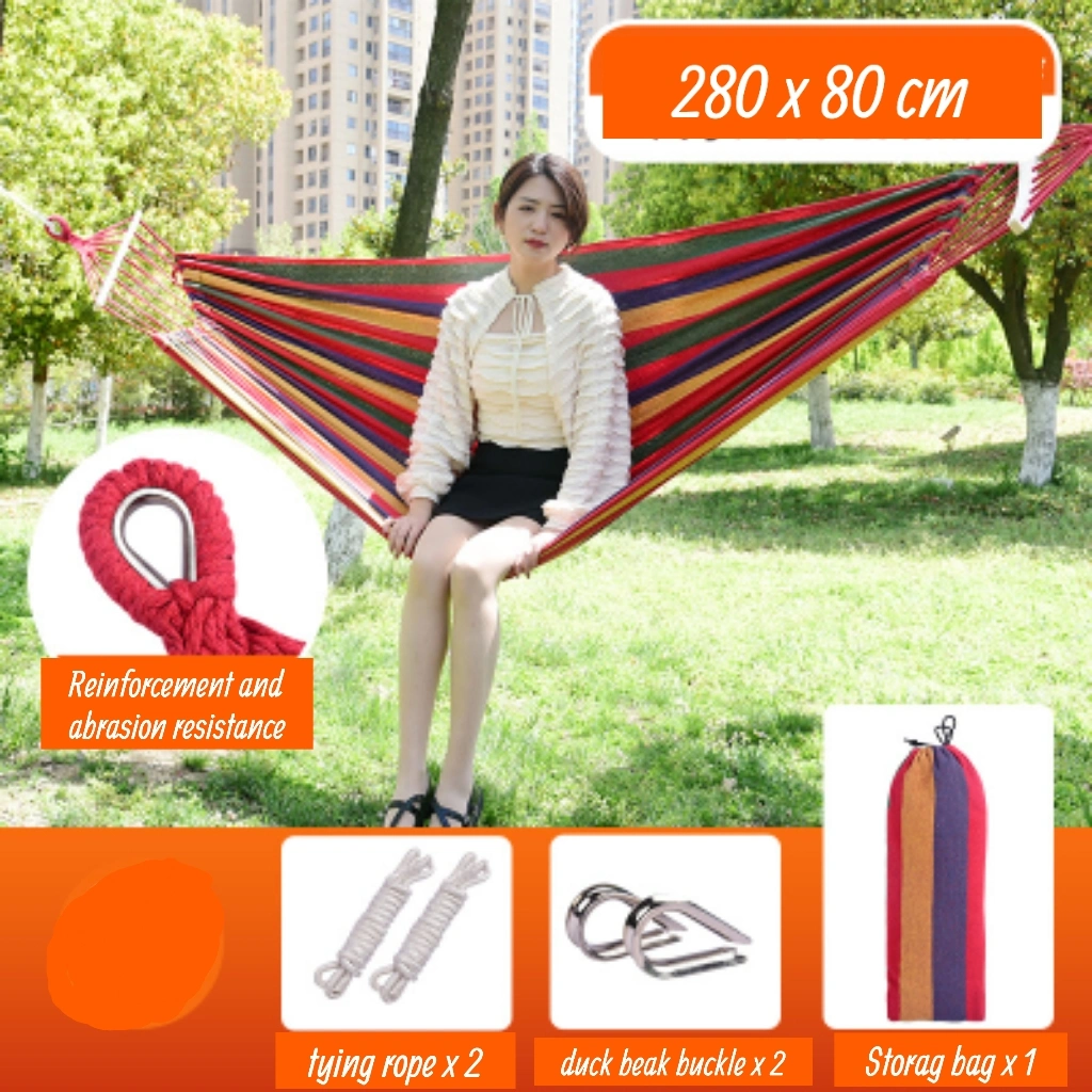 Portable Hammock with Two Balance Beam and Sturdy Metal Knot for Home, Backyard, Camping, Outdoor Wbb14589