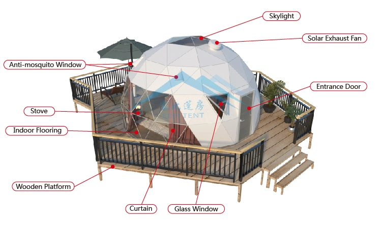 Four Season Luxury Glamping Hotel Dome Tent for Camping