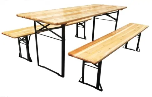 Zoifun Lightweight Outdoor Folding Wooden Tables Camping Picnic Tables Silver Connector Packing Piece Furniture